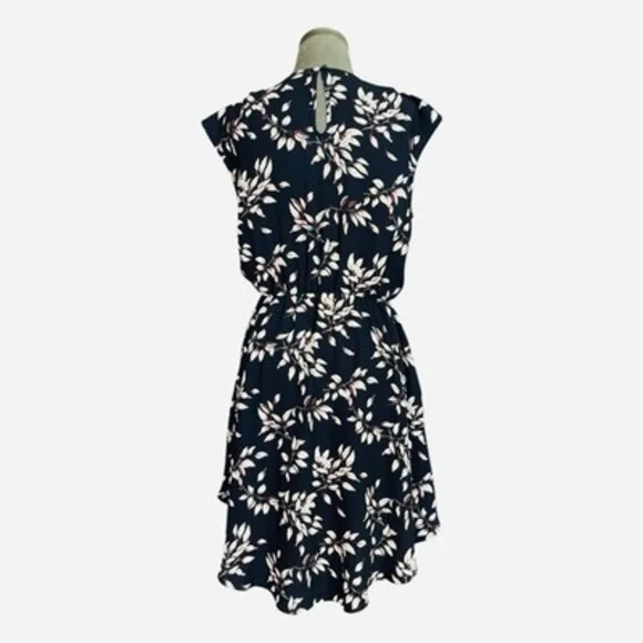 Collective Concepts Katelynn Dress Stitch Fix Navy Leaf Print Sleeveless S M NWT - Picture 5 of 9